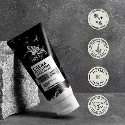 Crema Estilizadora Carbon Activado Lobo Negro