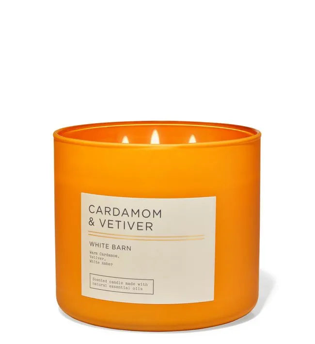 Vela Tres Mechas Cardamom & Vetiver Bath & Body Works