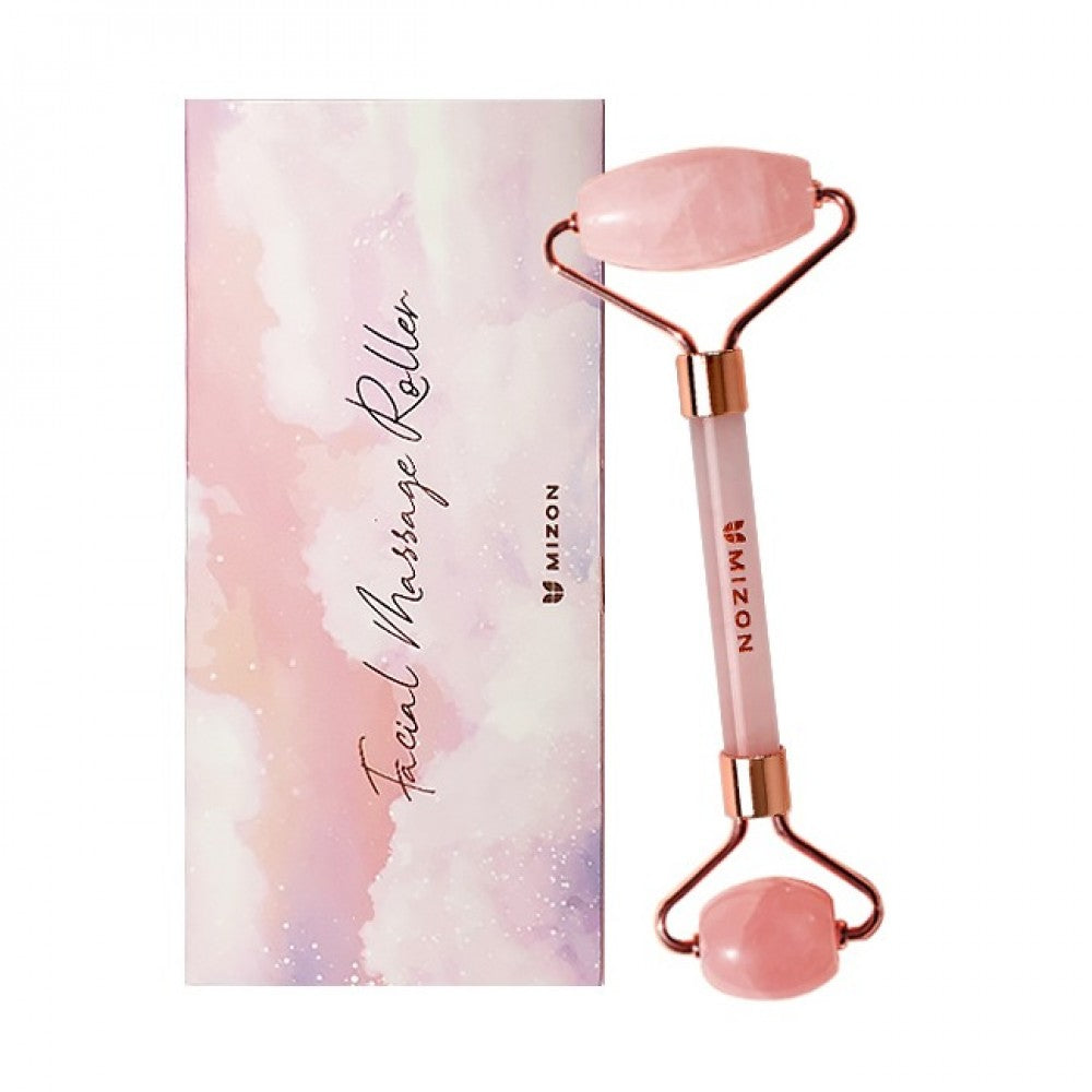 Facial Massage Roller Natural Rose Quartz Stone Mizon