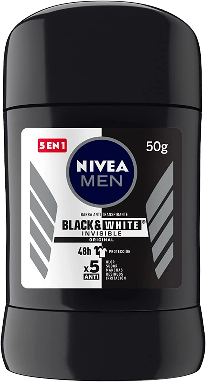 Barra Antitranspirante Black & White Invisible Original Nivea Men