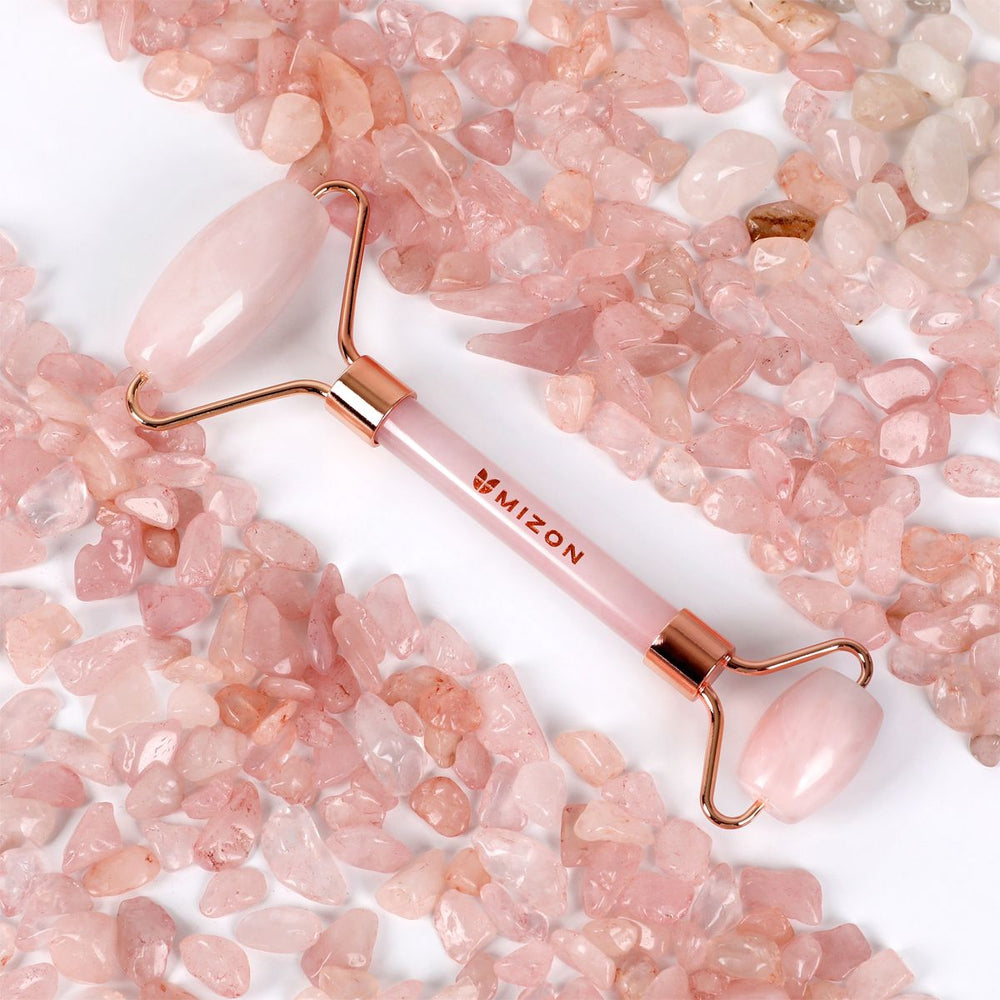 Facial Massage Roller Natural Rose Quartz Stone Mizon