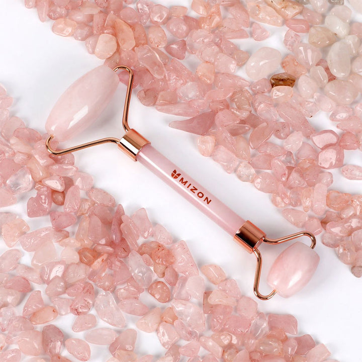 Facial Massage Roller Natural Rose Quartz Stone Mizon
