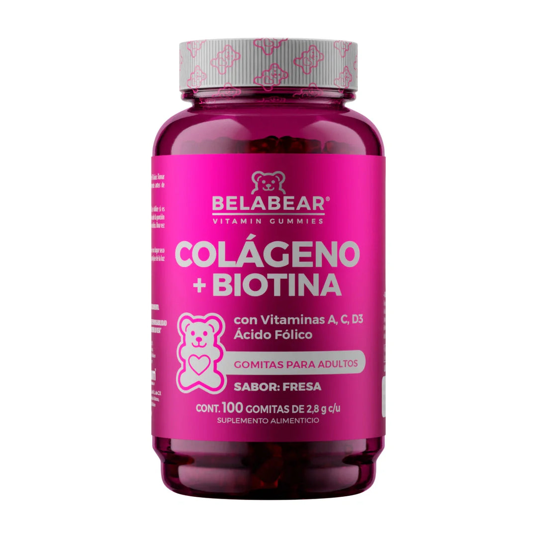Belabear Colageno+Biotina Fresa Gomitas para Adultos