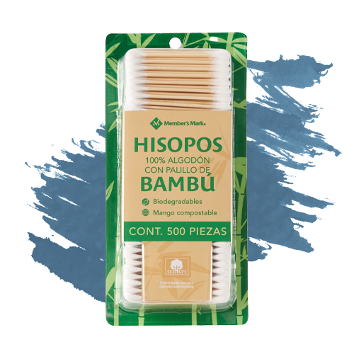 Hisopos de Algodon con Palillos de Bambú Members Mark