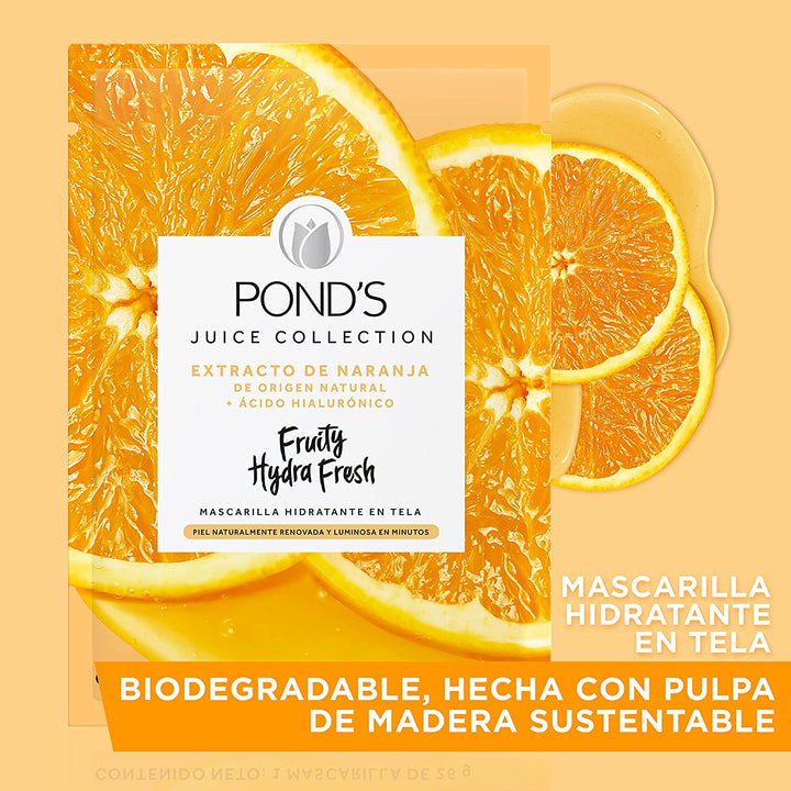 Mascarillas Faciales de Tela Extracto de Naranja Fruity Hydra Fresh Pond´s