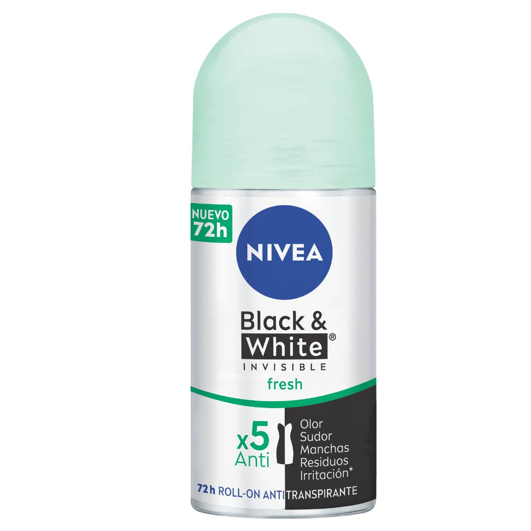 Roll On Antitranspirante Black & White Invisible Fresh Nivea