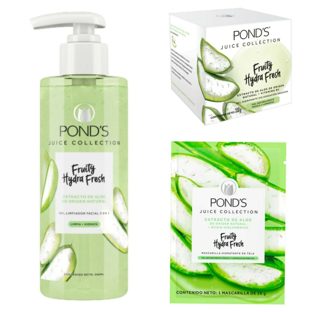 Masarillas Faciales de Tela Extracto de Aloe Vera Fruity Hydra Fresh Pond´s