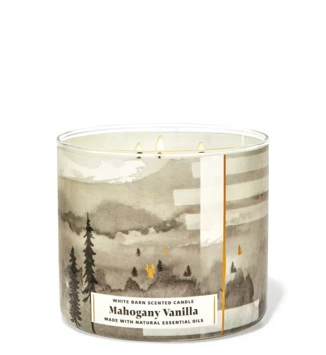 Vela Tres Mechas Mahogany Vanilla Bath & Body Works