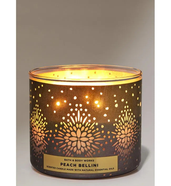 Vela Tres Mechas Peach Bellini Verde Bath & Body Works