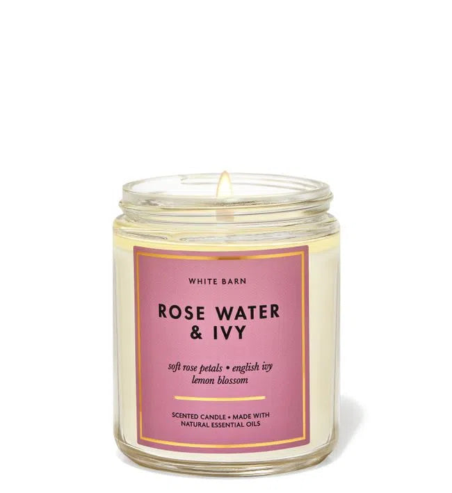 Vela Una Mecha Rose Water & Ivy Bath & Body Works
