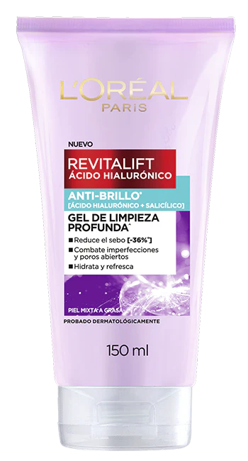 Gel Limpiador Acido Hialuronico Anti Brillo Loreal