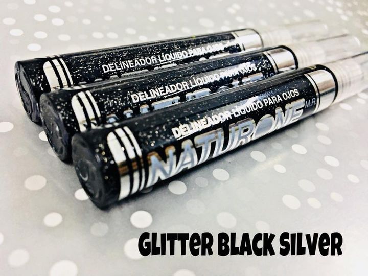 Delineador Liquido Colores Naturone Glitter Black Silver