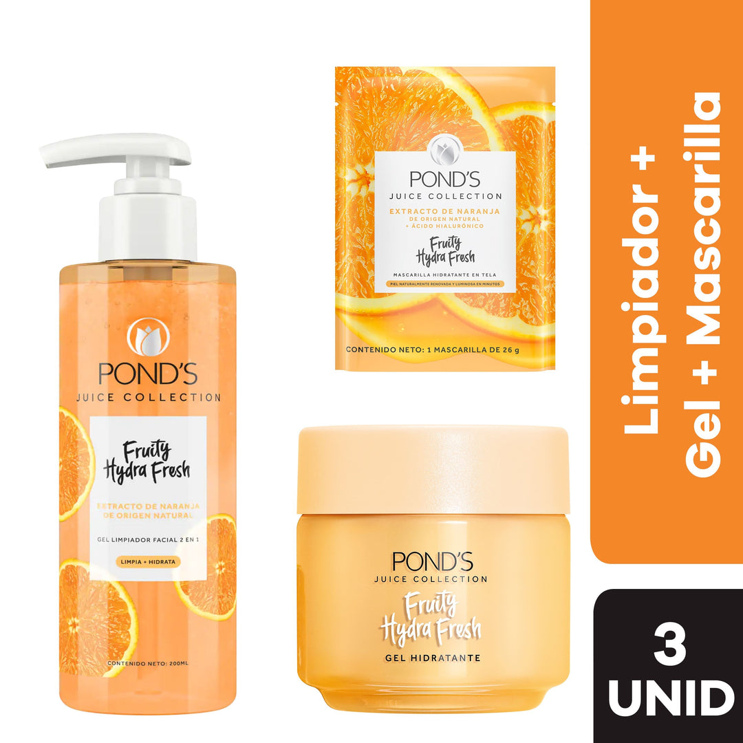 Mascarillas Faciales de Tela Extracto de Naranja Fruity Hydra Fresh Pond´s
