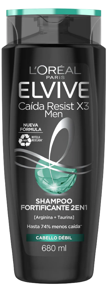 Caida Resist X3 Men Shampoo 2 en 1 Loreal Elvive
