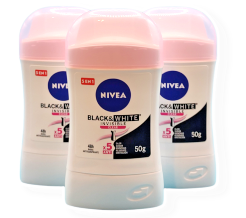 Barra Antitranspirante Black & White Invisible Clear Nivea